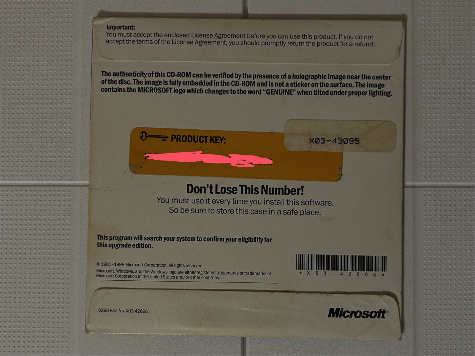 Microsoft Windows 98 Upgrade CD-ROM