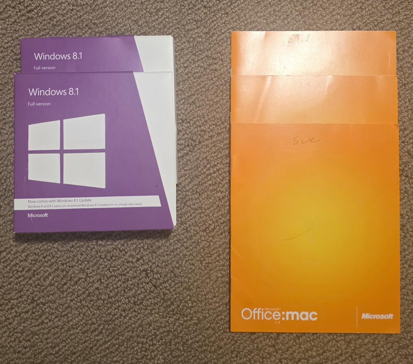 Microsoft Office Mac 2004 2008 2011 Windows 8.1 Virtual PC Software Lot 26+ Pcs