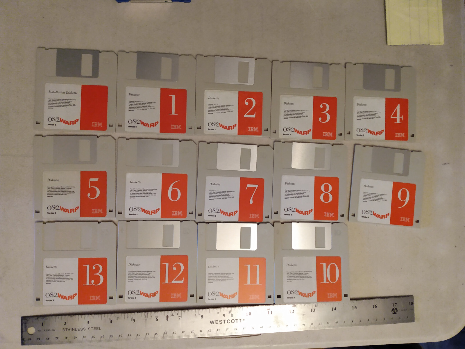 IBM OS/2 Version 3 On (13) 3.5″ Floppy Disks NonProfit Educational Organization