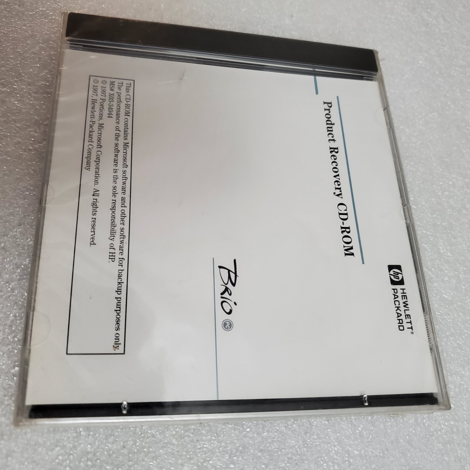 Hewlett Packard Brio HP Recovery Cd 5011-3872-ABA 1997 vintage