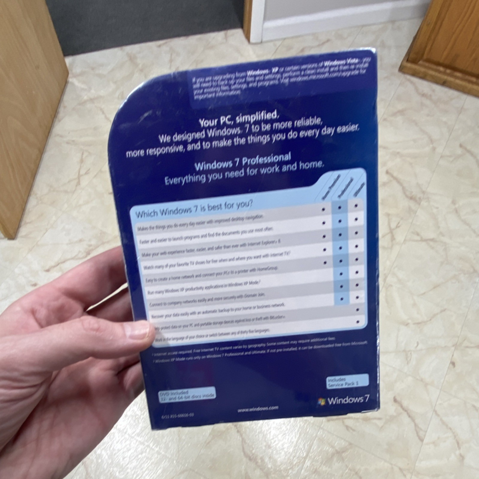 Unopened/Sealed Microsoft Windows 7 Professional Full English FQC-00129