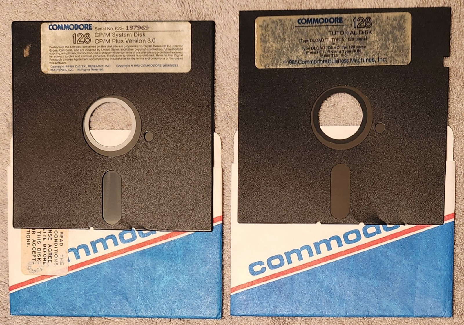 Vintage Commodore 128 CP/M 3.0 & Tutorial Disk Set, Tested, Working, As-Is
