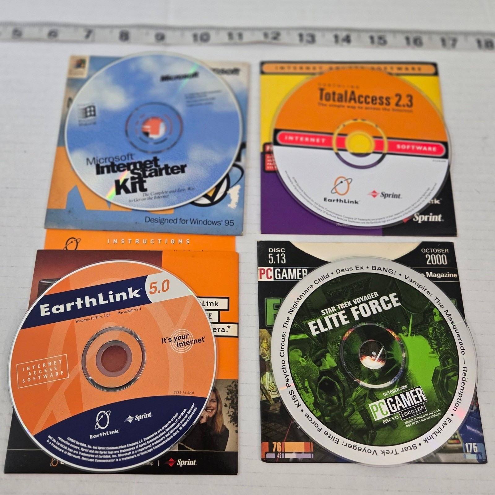 Vintage PC Gamer Disc Star Trek Elite Force Microsoft Earthlink Lot (4)