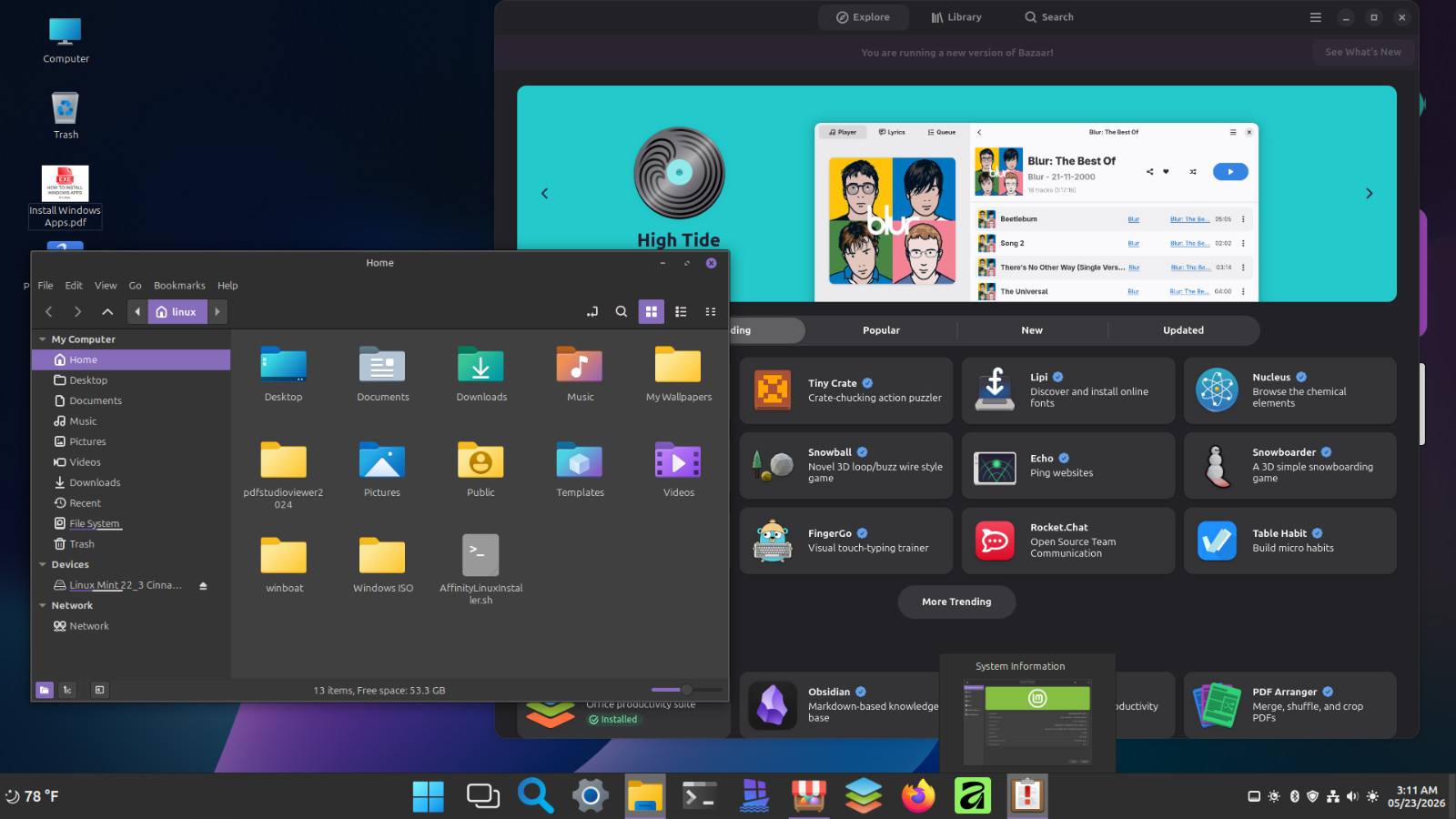 Linux Mint 22.3 Preloaded on 2.5″ 500GB Hard Drive (Windows 11 theming) #5