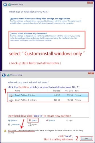 64GB Bootable USB Drive 3.2 for Windows Install & Recovery, UEFI/Legacy Support,