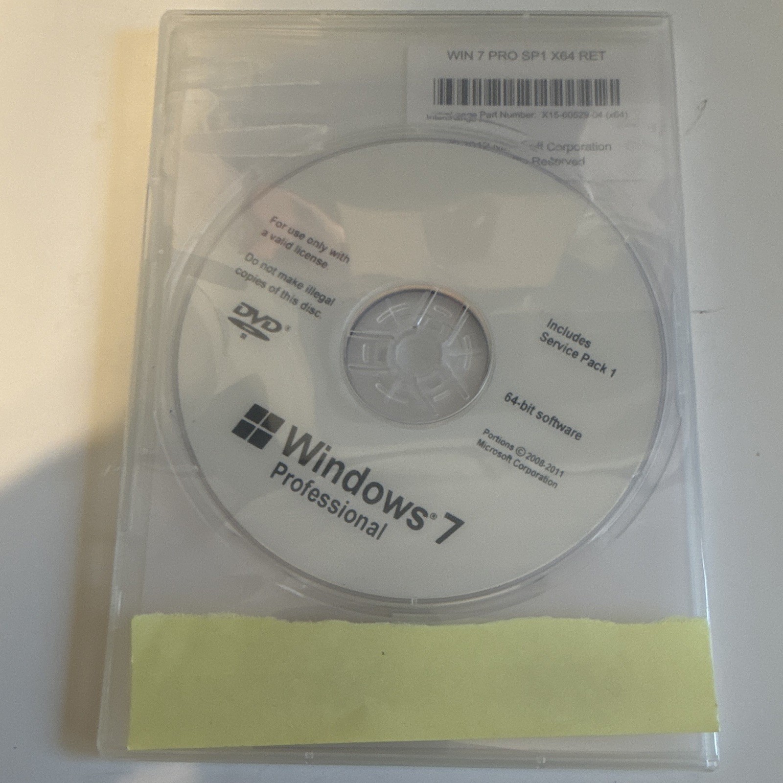 Microsoft Windows 7 Professional DVD English Retail 1 Device X16-06327