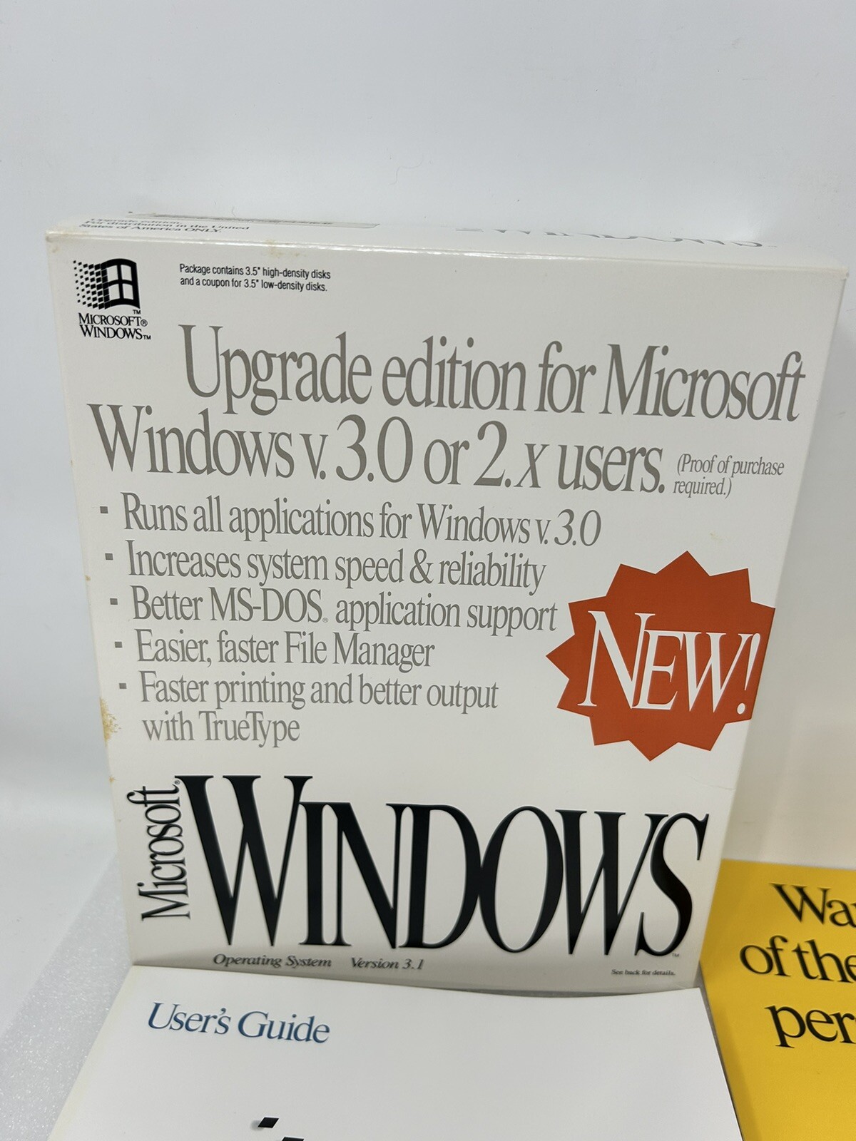 Microsoft Windows 3.1 UPGRADE Edition For Windows 3.0 or 2.X Users 3.5″ Disks