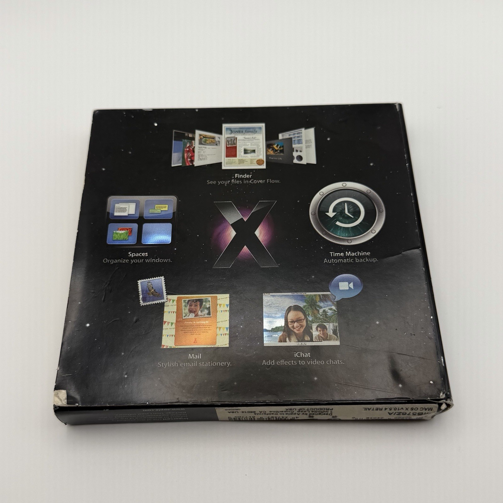 Apple Mac OS X Leopard Version 10.5.4 MB576Z/A Install Software Box Manual