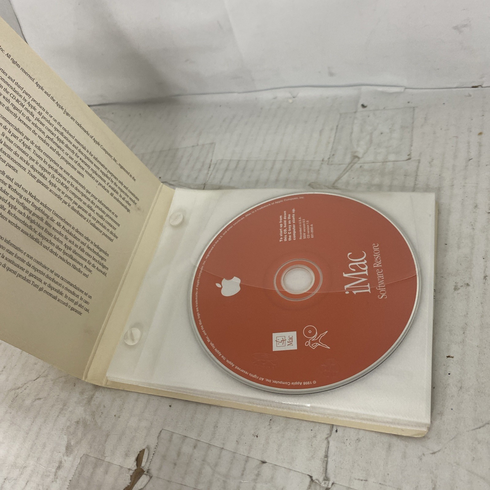 Apple CD Pack iMac Software Install And Restore Version 8.5.1 1998 1999 As Is