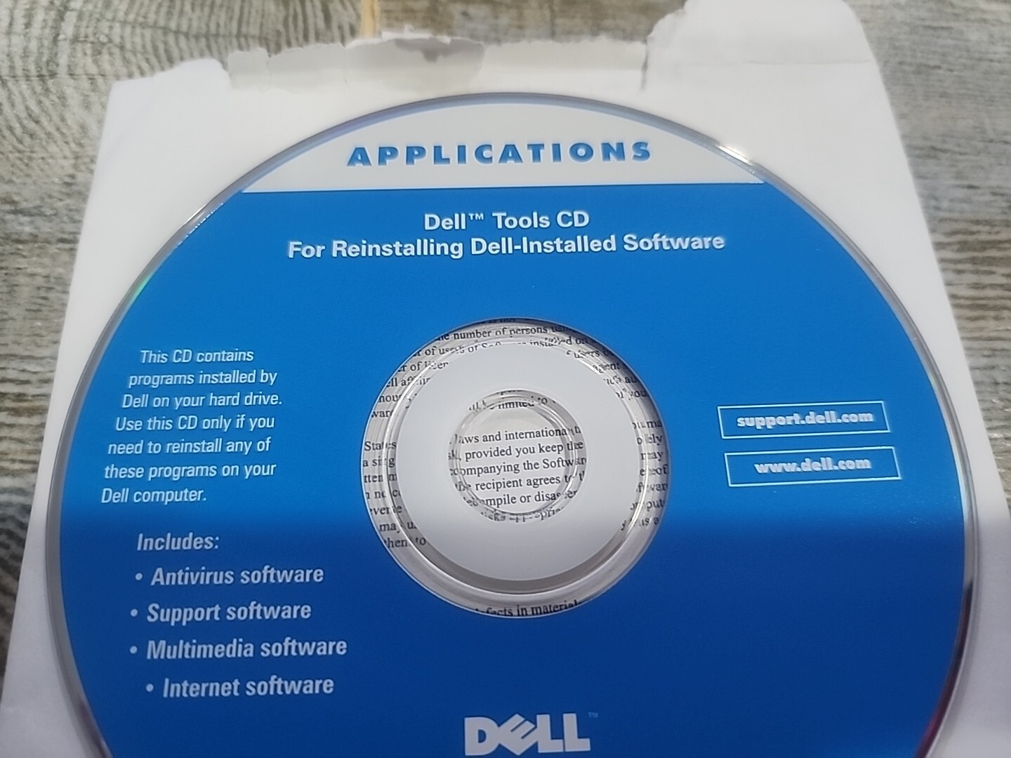 DELL Tools CD Reinstalling Dell Installed Software APPLICATION SYSTEM 8N845 A00