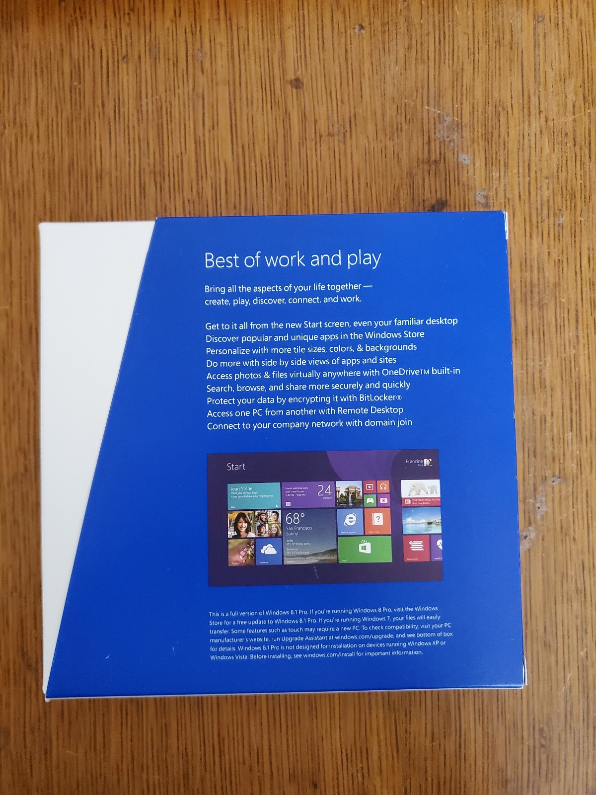 Microsoft Windows 8.1 Pro Full Version for Windows DVD CD 32bit 64bit FQC-06913