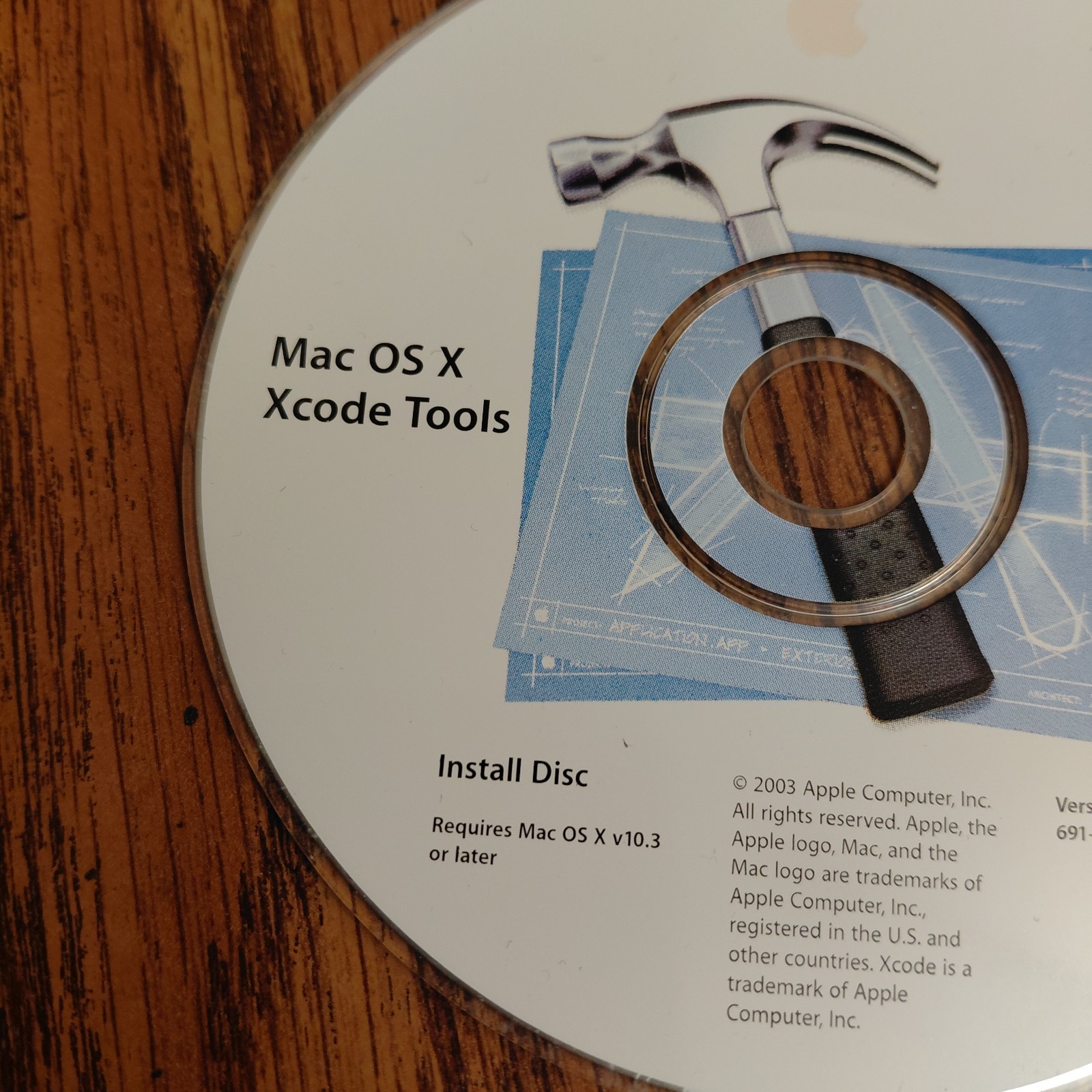 2003 Mac OS X 10.3 Xcode Tools Software Install CD Disc Version 1.0 Disc Only
