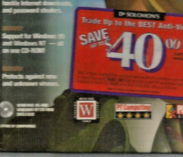 Dr. Solomon’s Anti Virus for Windows 95, Windows NT CD-ROM, Windows 7 BRAND NEW