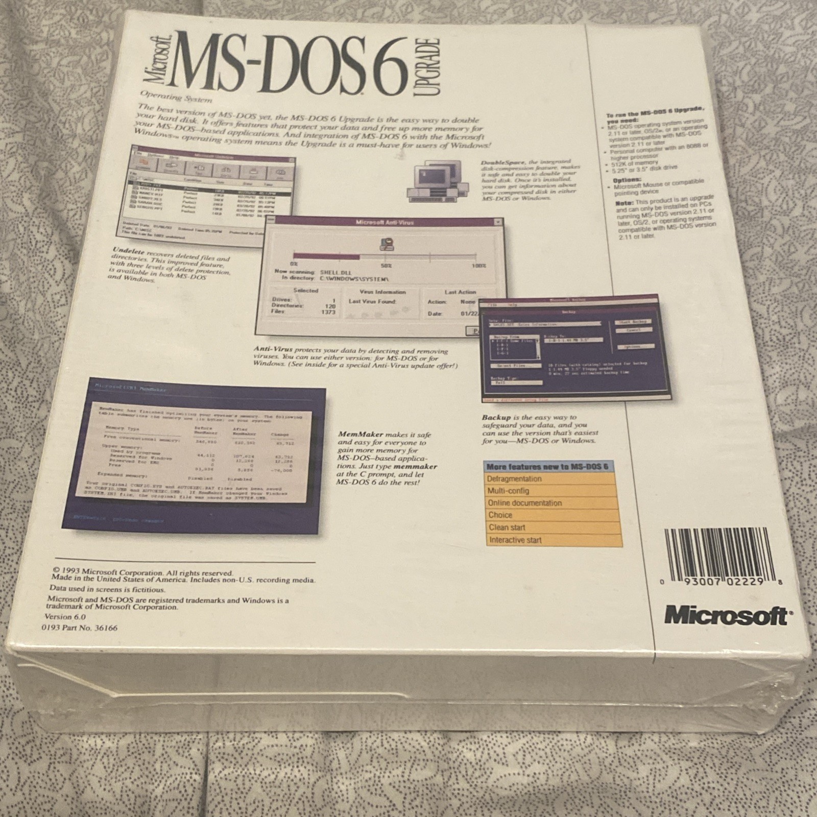 MS-DOS 6.0 Upgrade Operating System 3.5″ Floppy Discs Sealed New In Box