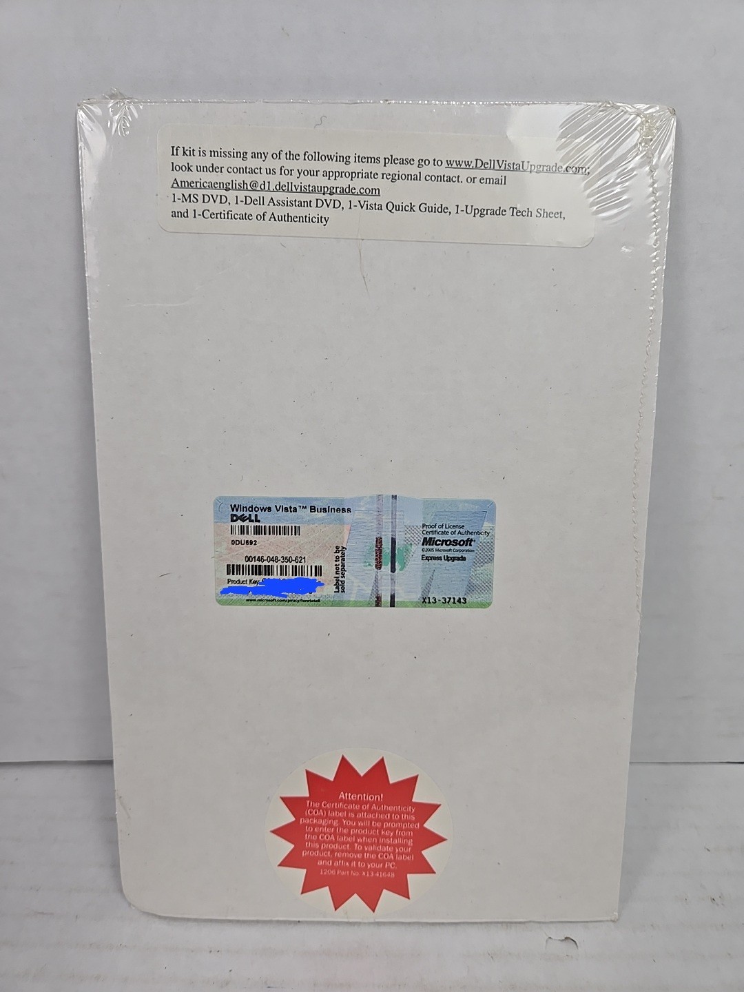 Microsoft Windows Vista Business – Express Upgrade CD/DVD W/ Key