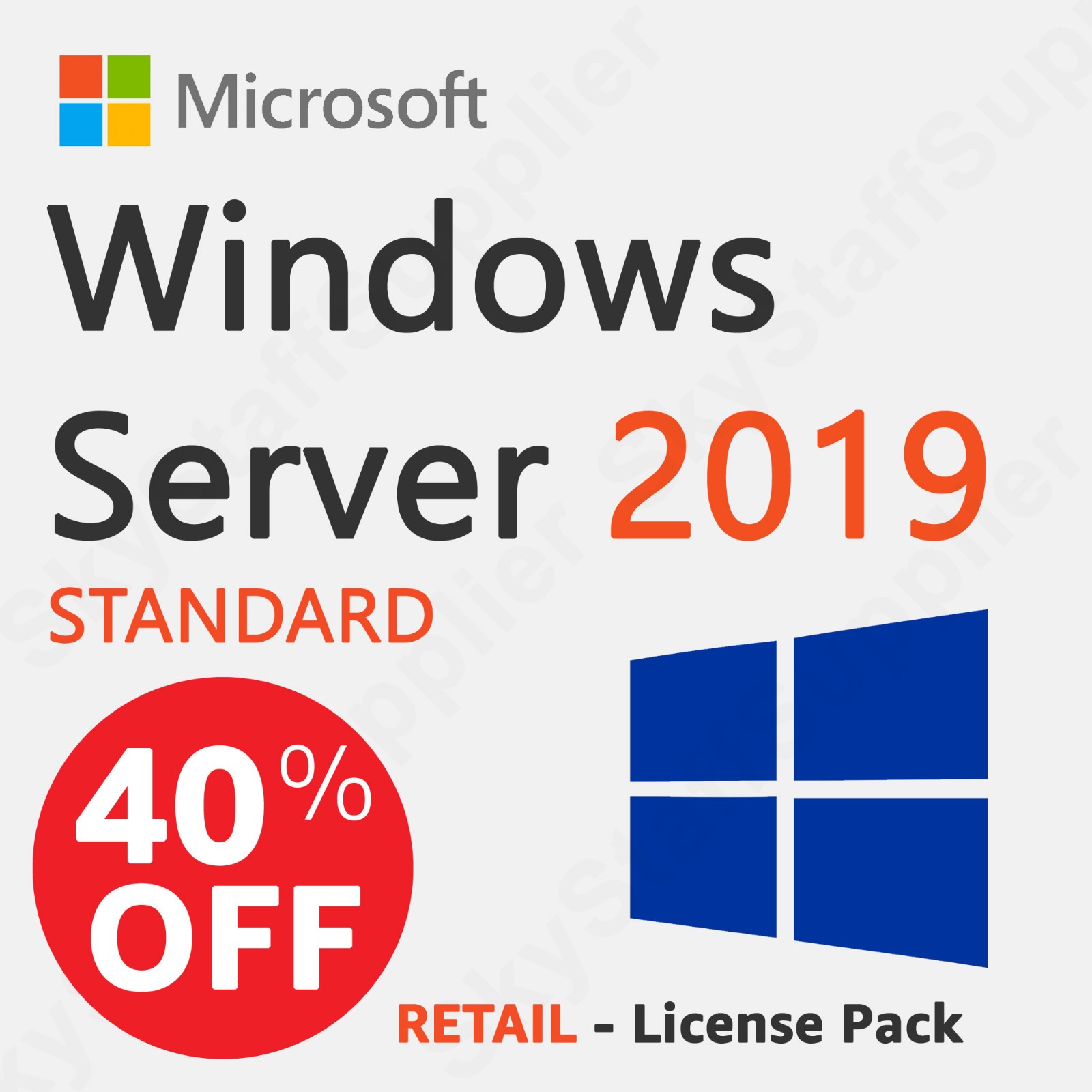Windows Server 2019 STANDARD x64 24 CORE License Key + 10 CALs RETAIL PACK