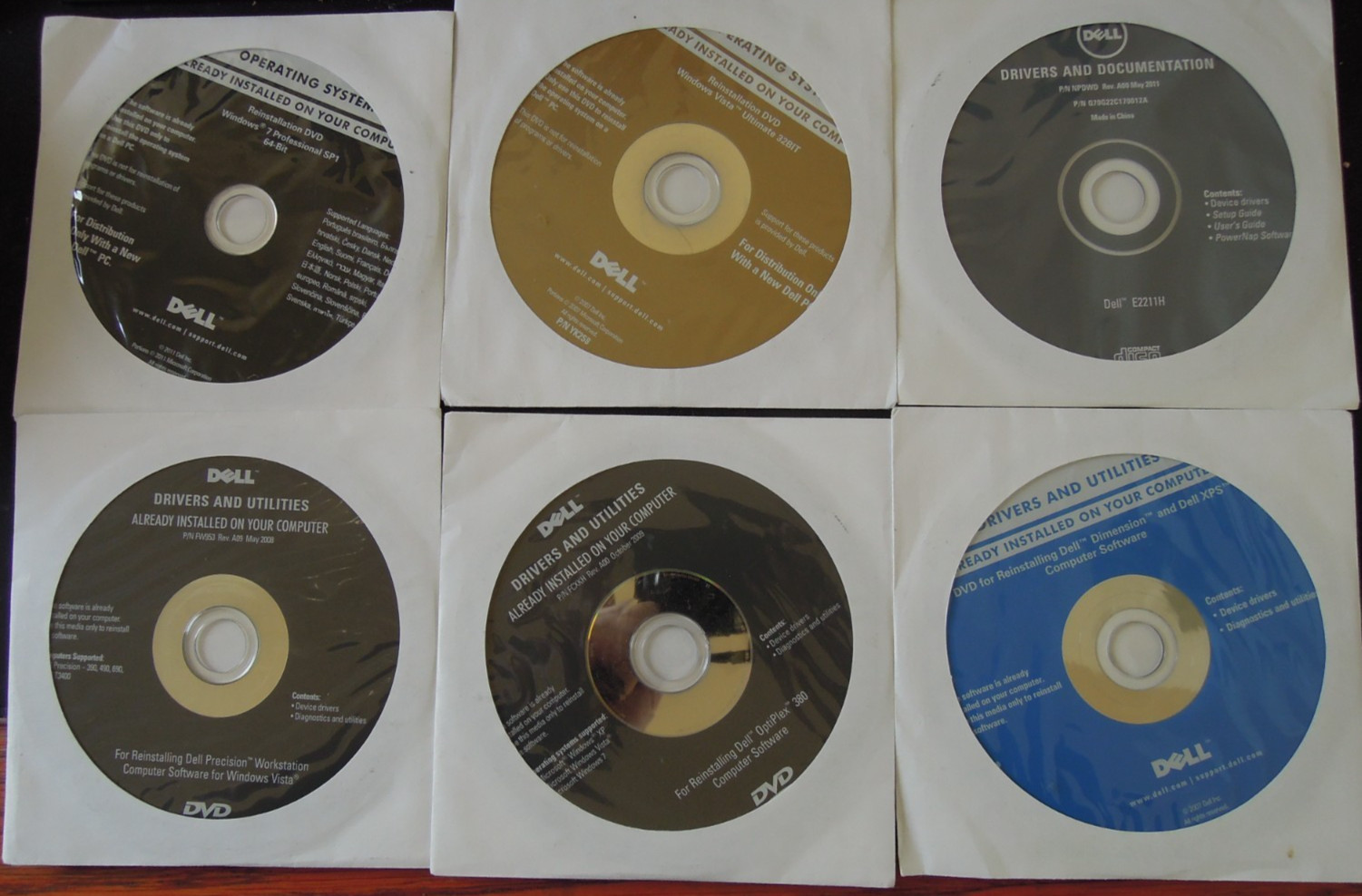 Dell Driver and OS CD-ROM DVD-ROM Lot Various – See Picture