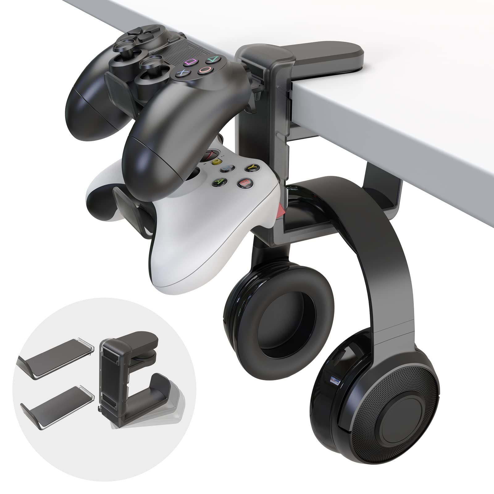 3-in-1 PC Gaming Headset&Controller Holder – EURPMASK Headphone Stand w/Adjus…