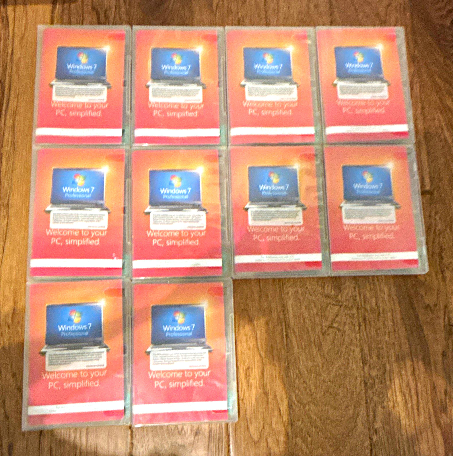 Microsoft Windows 7 Professional Operating System Software bundle of 10 No COA
