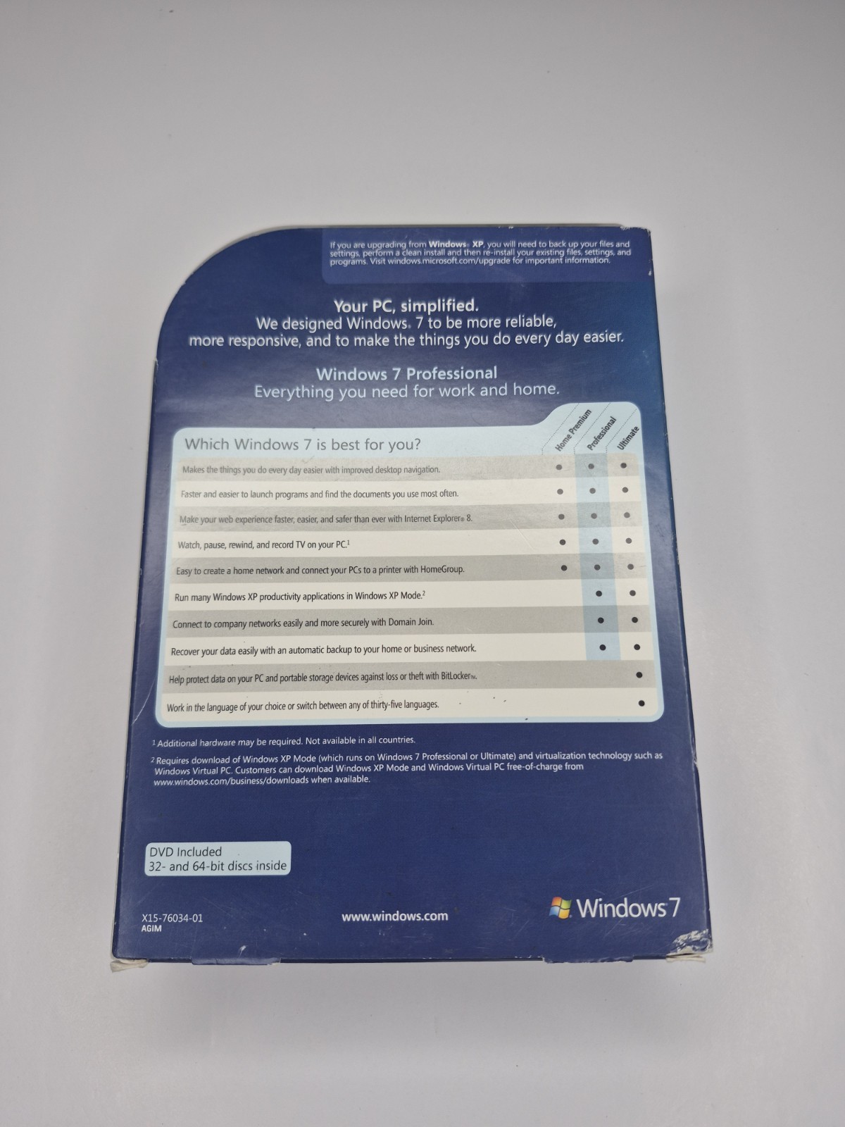 Microsoft Windows 7 Pro 32 / 64 Bit Install Disc Retail Box W/ Serial Number