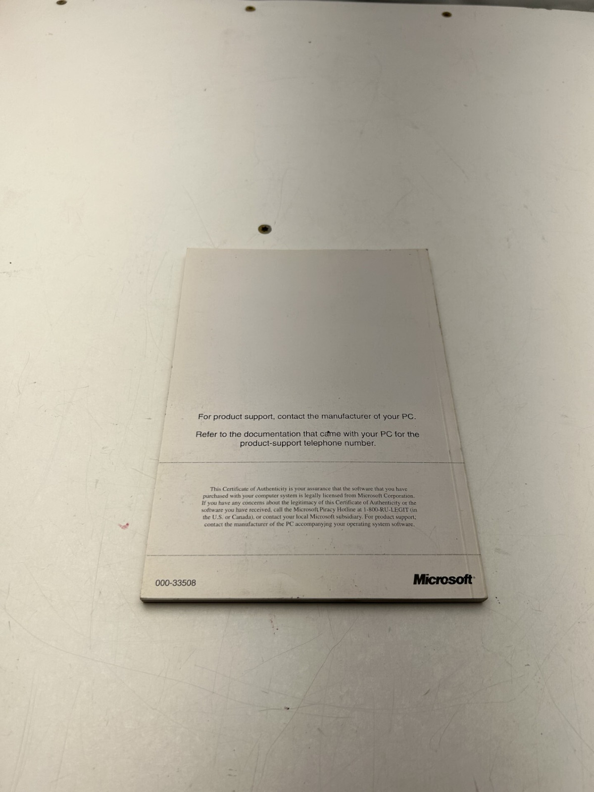 Windows 95 Certificate of Authenticity, Manual & COA ONLY, NO CD ROM