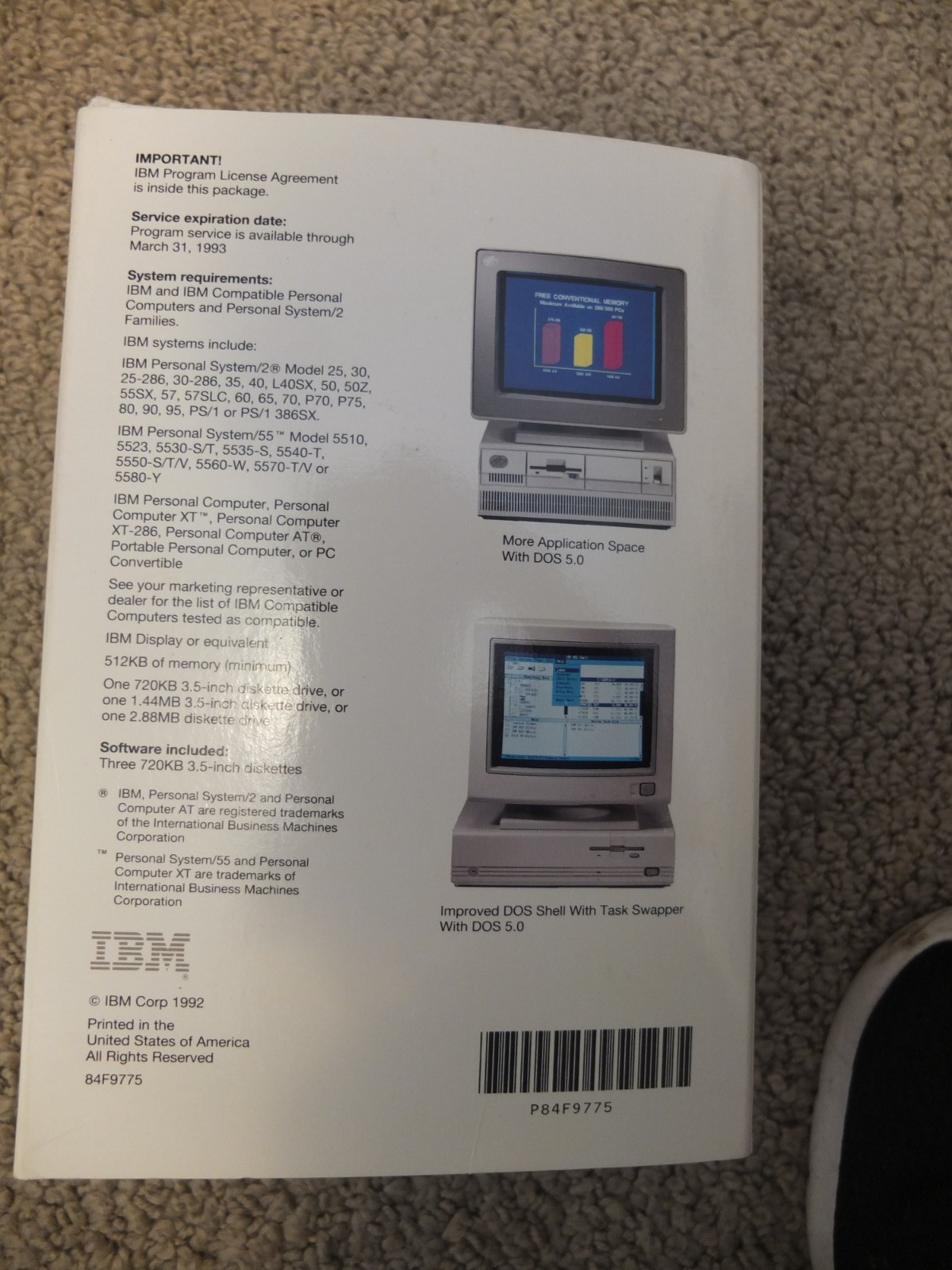 IBM DOS 5.0 on 3.5 inch disks