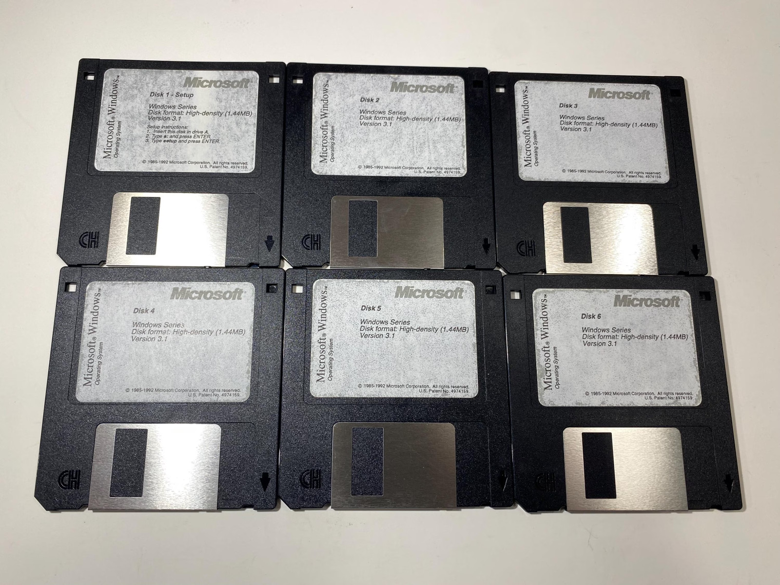 6 Vintage 1993 MS Windows NT v3.1 Disks CD-ROM Setup disk