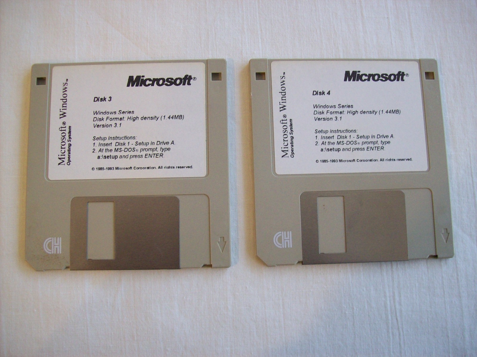 Microsoft Windows Version 3.1 Operating System Six 3.5″ Floppy Disks 1993 VTG