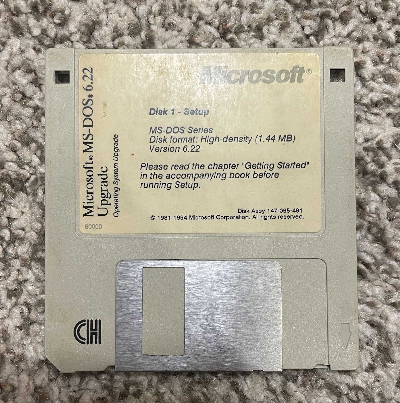 Microsoft MS-DOS 6.22 – Installer Floppy Disks – 3.5″ 1.44MB – DOS 6.2 3 disks