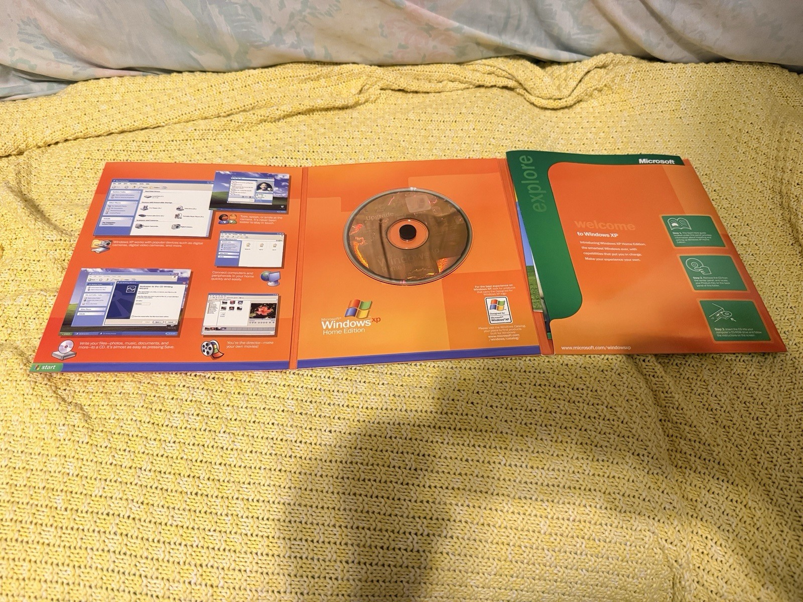 Microsoft Windows XP Home Edition Upgrade Retail Package 2002 New Open Box VTG