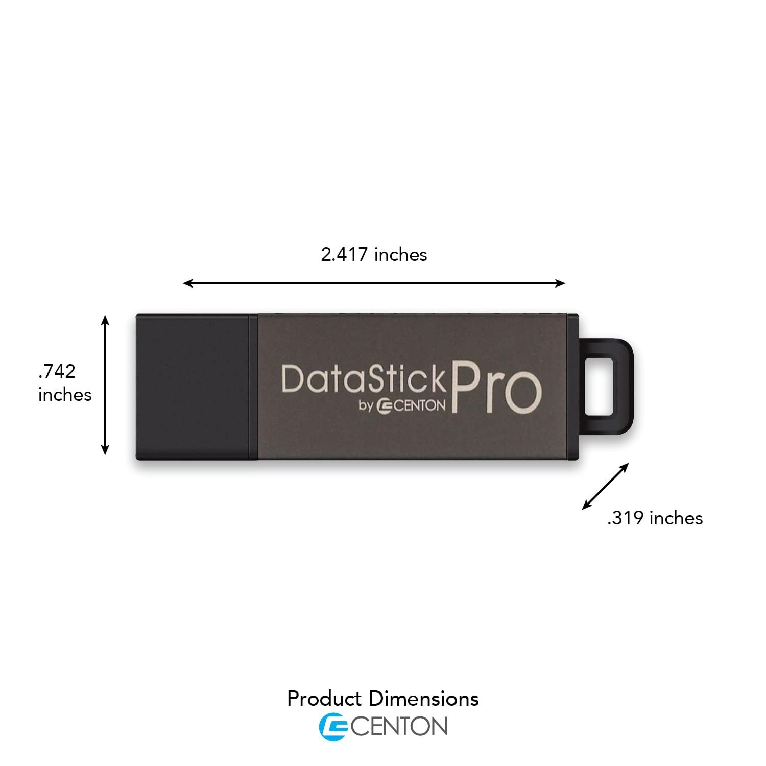 Centon DataStick Pro USB 3.0 Flash Drive 32GB x 5, Charcoal Metallic (S1B-U3P…