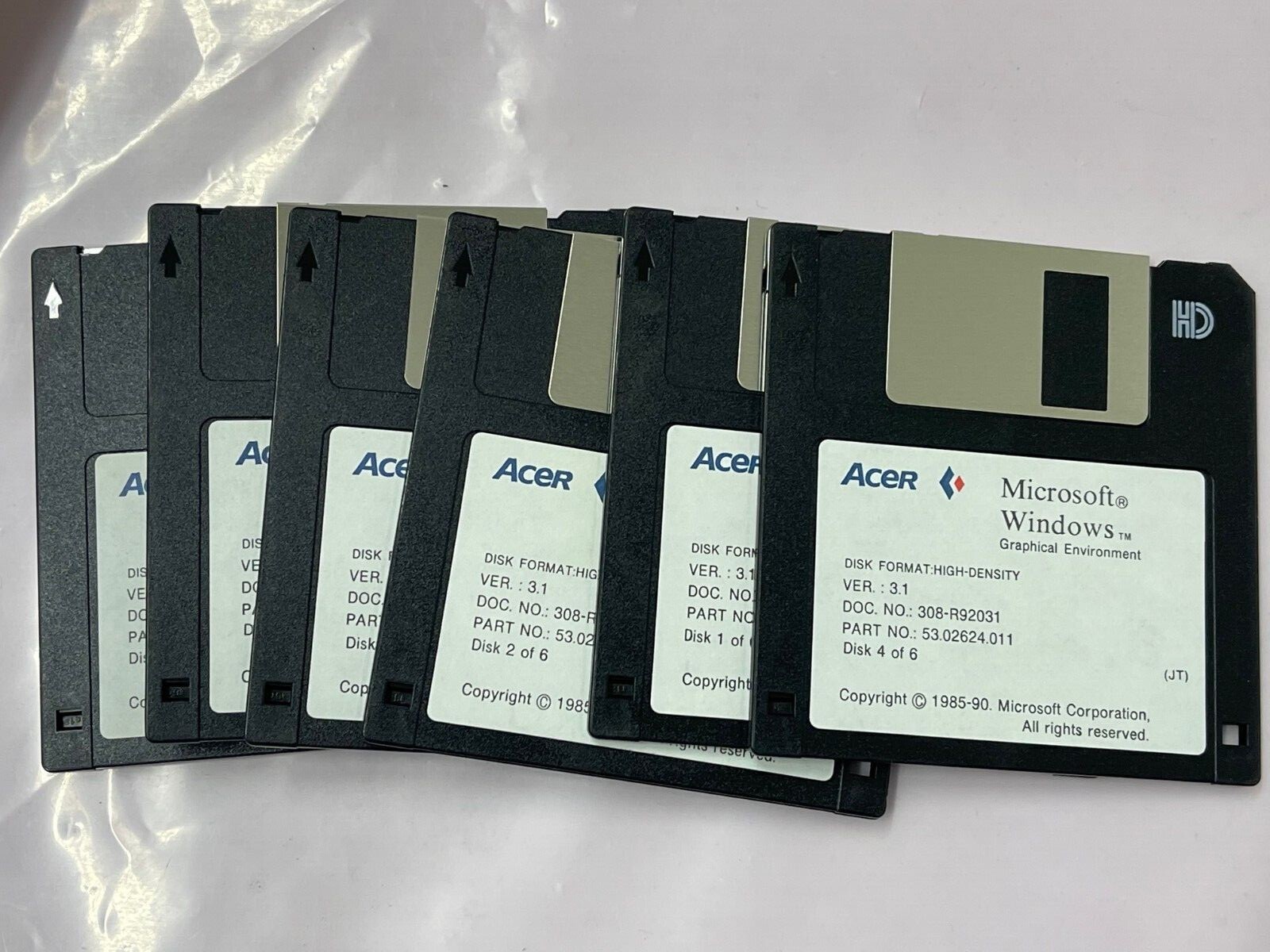 VINTAGE ACER WINDOWS 3.1 OPERATING SYSTEM 3.5″ DISCS PN 308-R92031 MSBX4