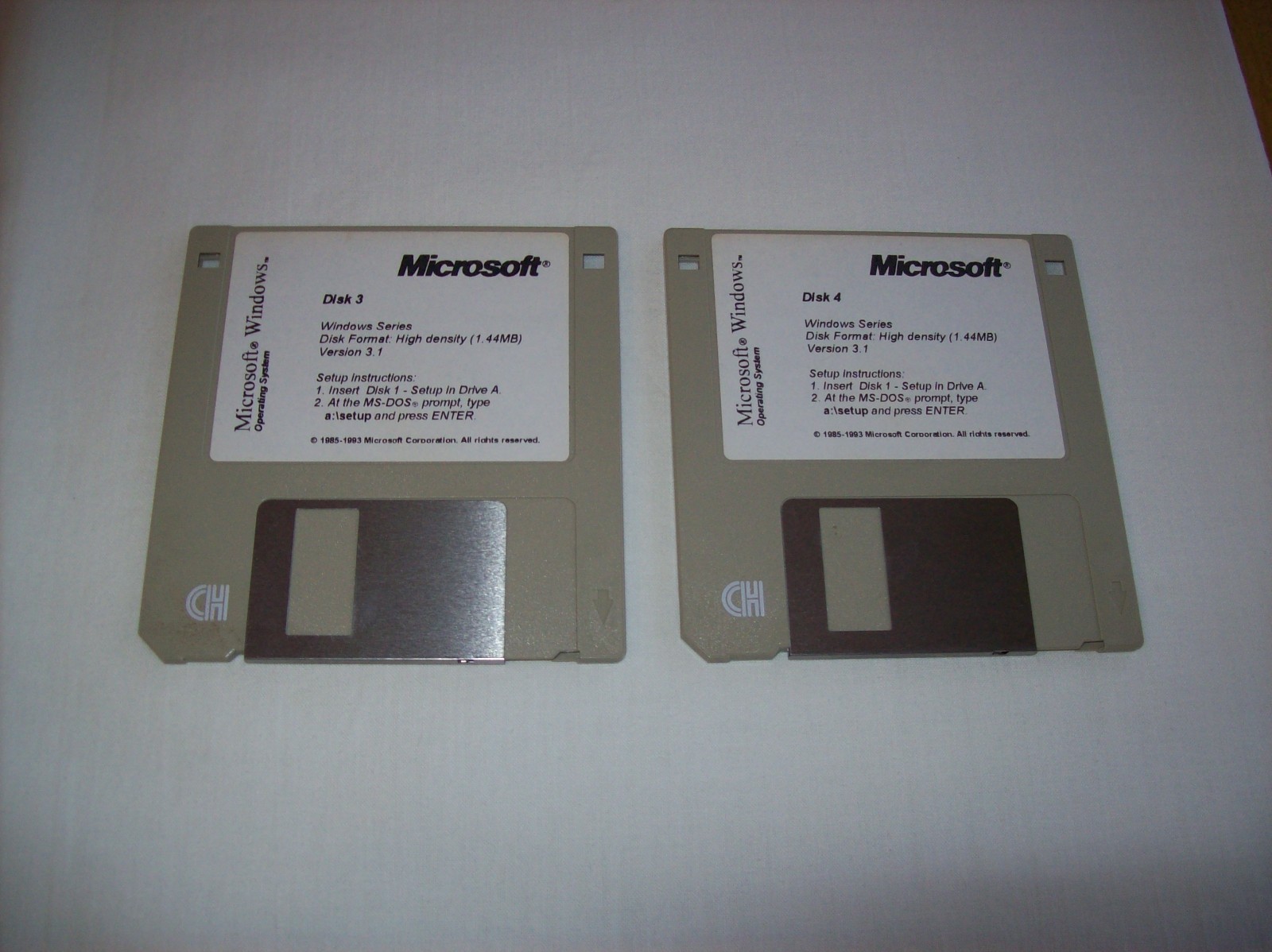 Microsoft Windows Version 3.1 Operating System Six 3.5″ Floppy Disks 1993 VTG
