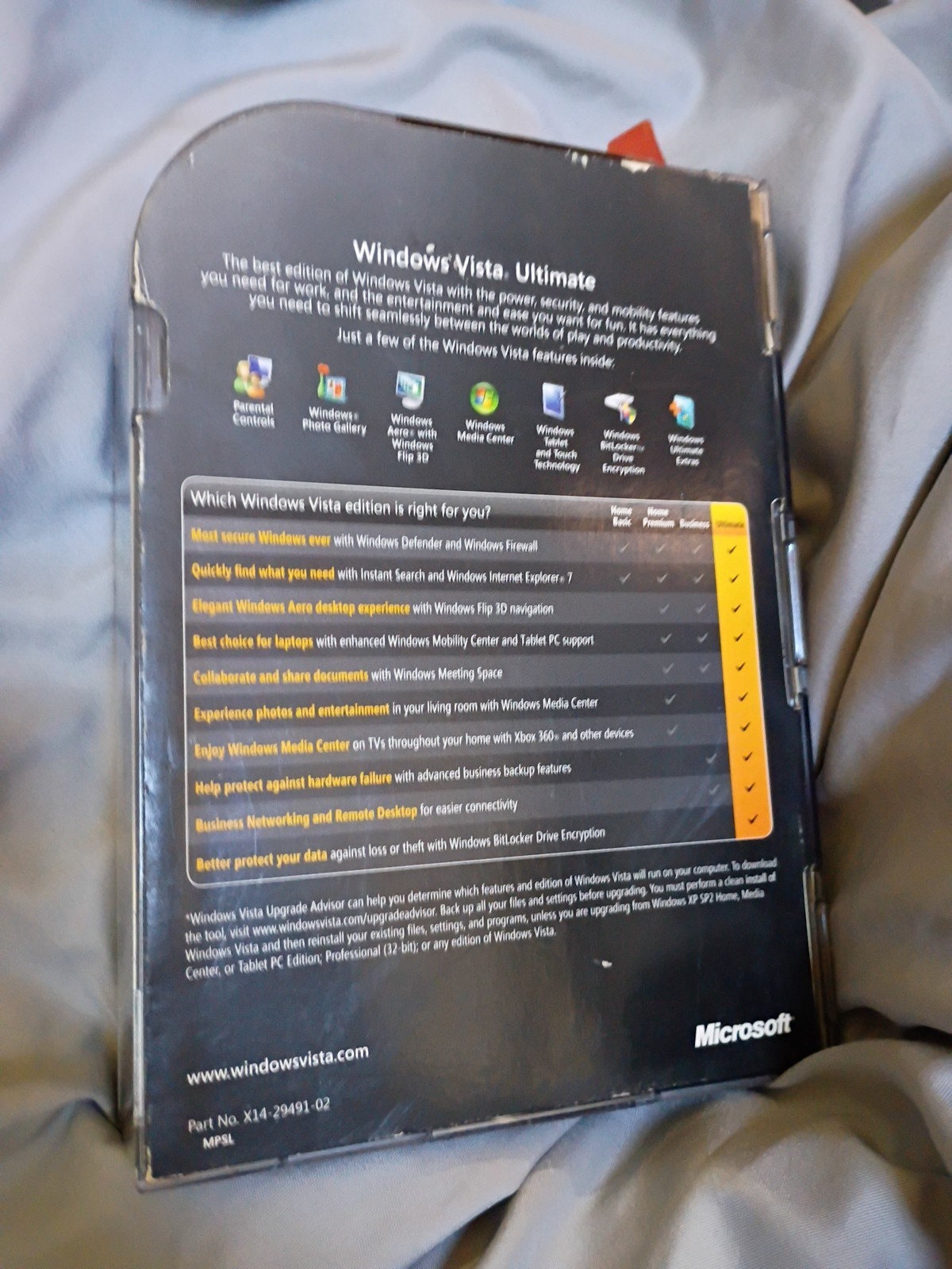 Microsoft Windows Windows Vista Ultimate Upgrade 32 & 64 bit With Key