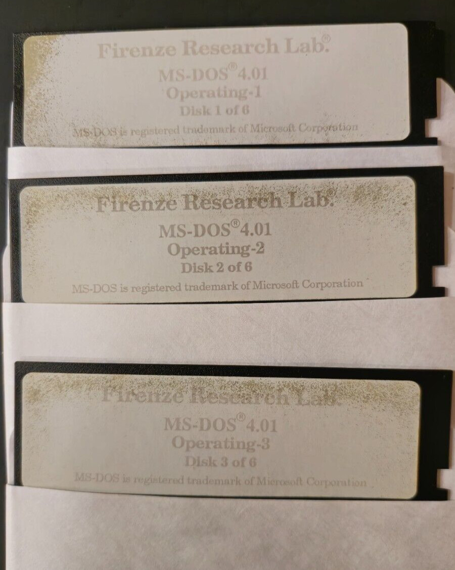 MS-DOS 4.01 – 6 Disks – VINTAGE MICROSOFT by Firenze Research Lab
