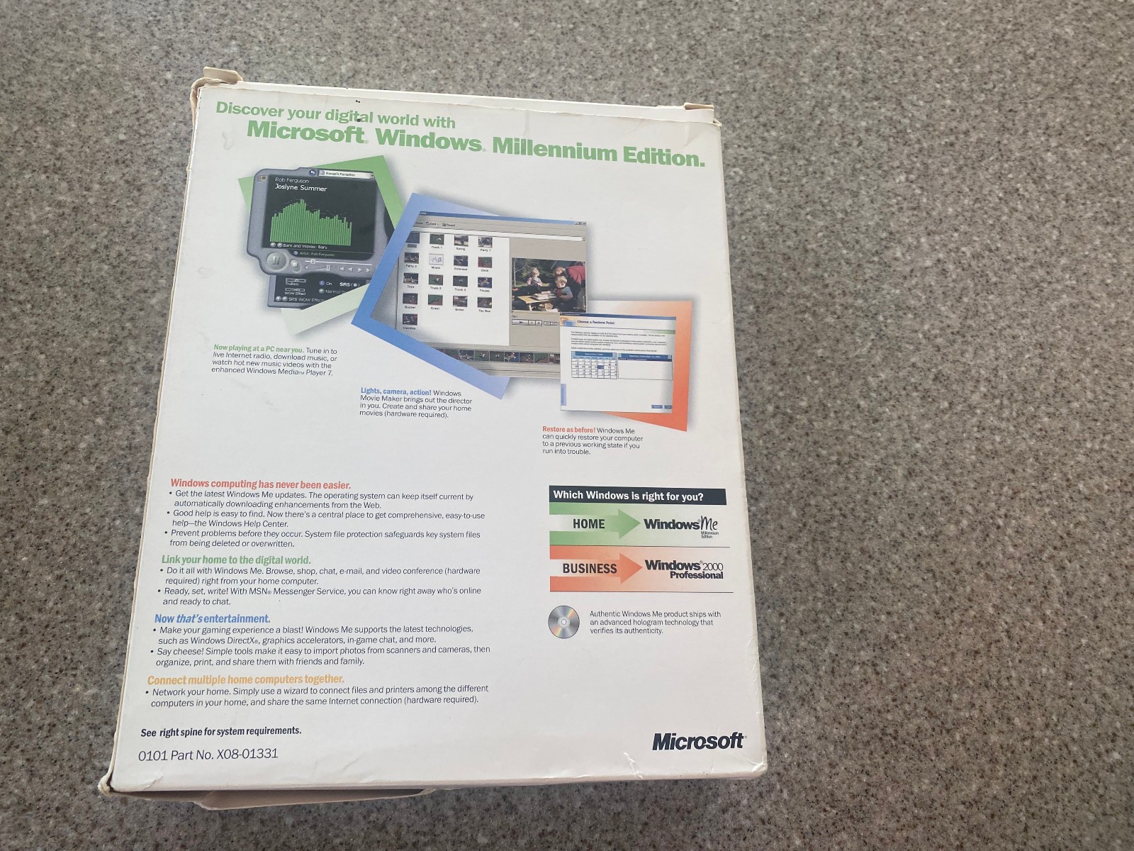 Microsoft Windows ME Millennium Edition- Upgrade W/ Product Key flawless disc