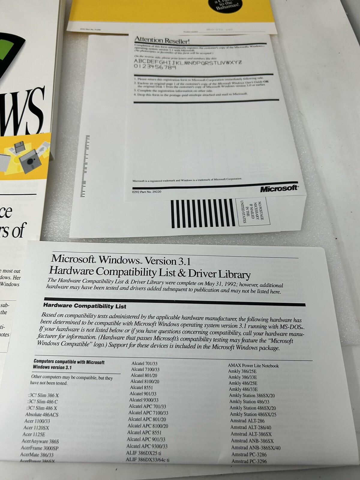 Microsoft Windows 3.1 UPGRADE Edition For Windows 3.0 or 2.X Users 3.5″ Disks
