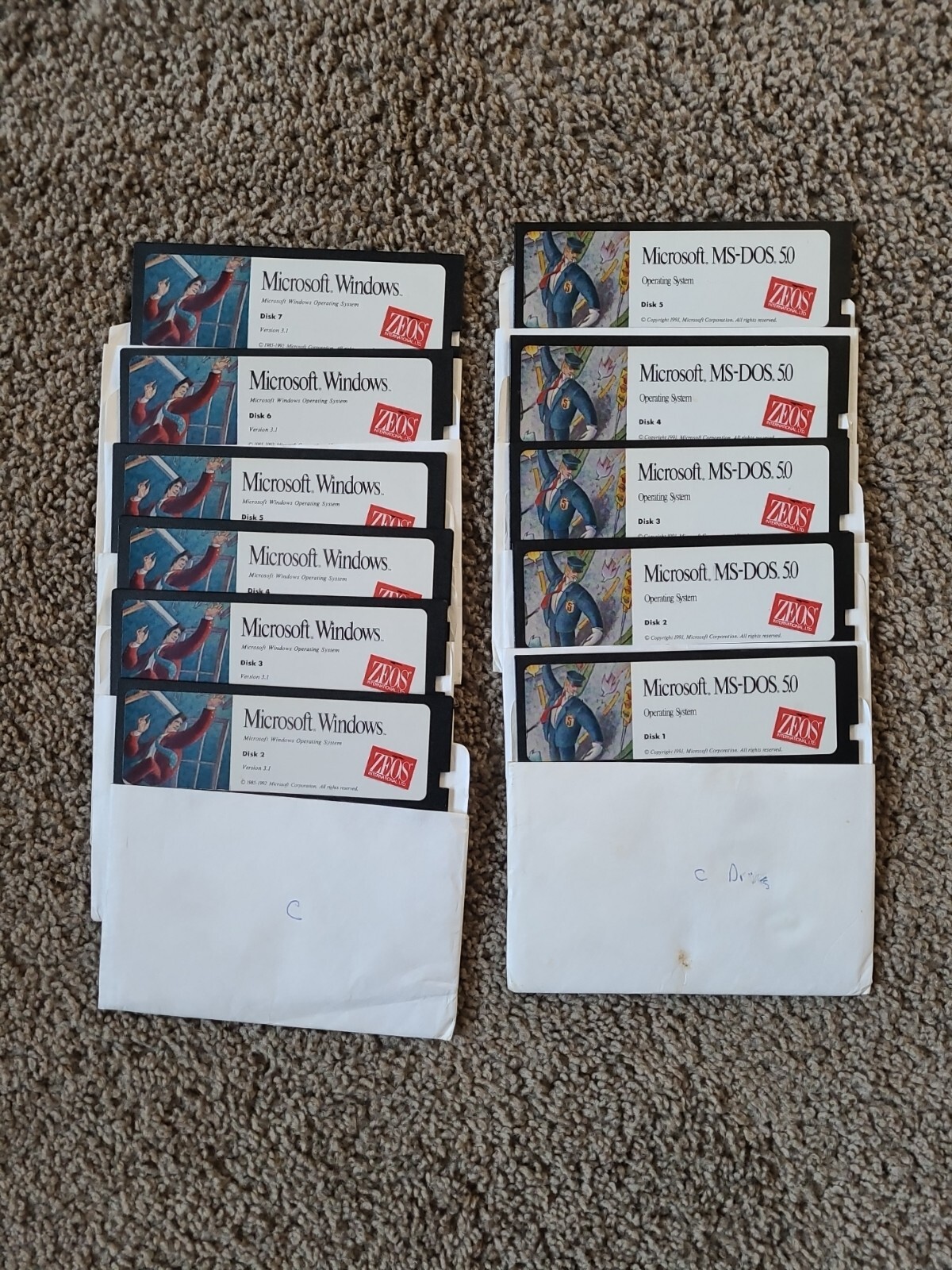 11 Microsoft MS-DOS 3.1, 5. Floppy Disks 5.25″ Untested [M2]