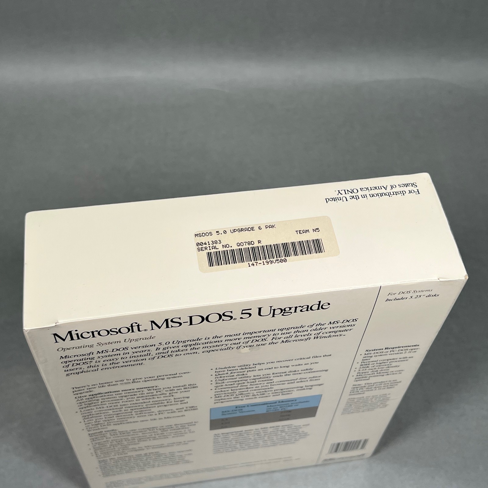 SEALED Vintage Microsoft MS-Dos 5 Upgrade PC Software Includes 5.25″ Disks NEW