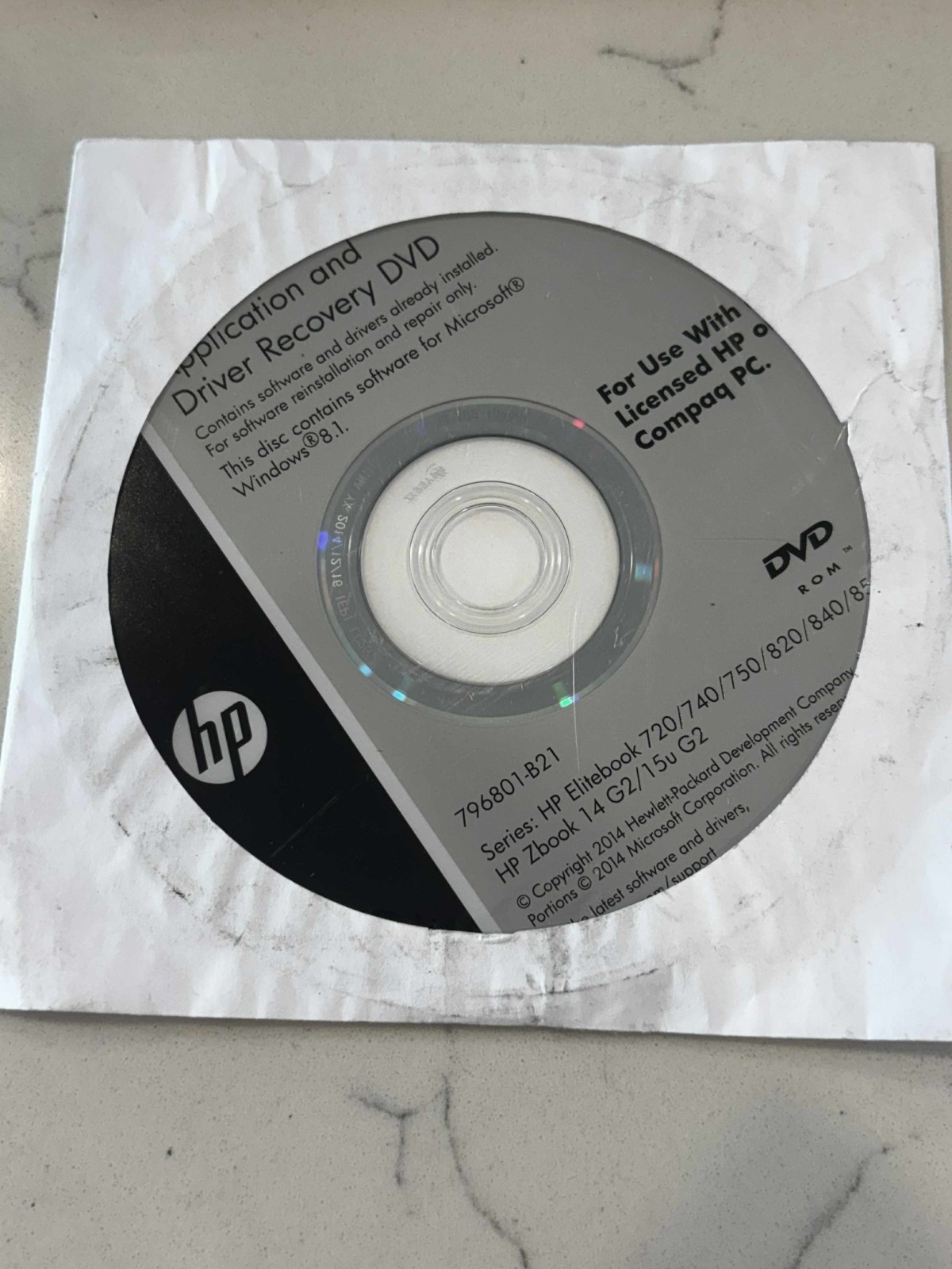 Windows 8 Application & Driver HP Compaq DVD Recovery Repair Cd B21(2)