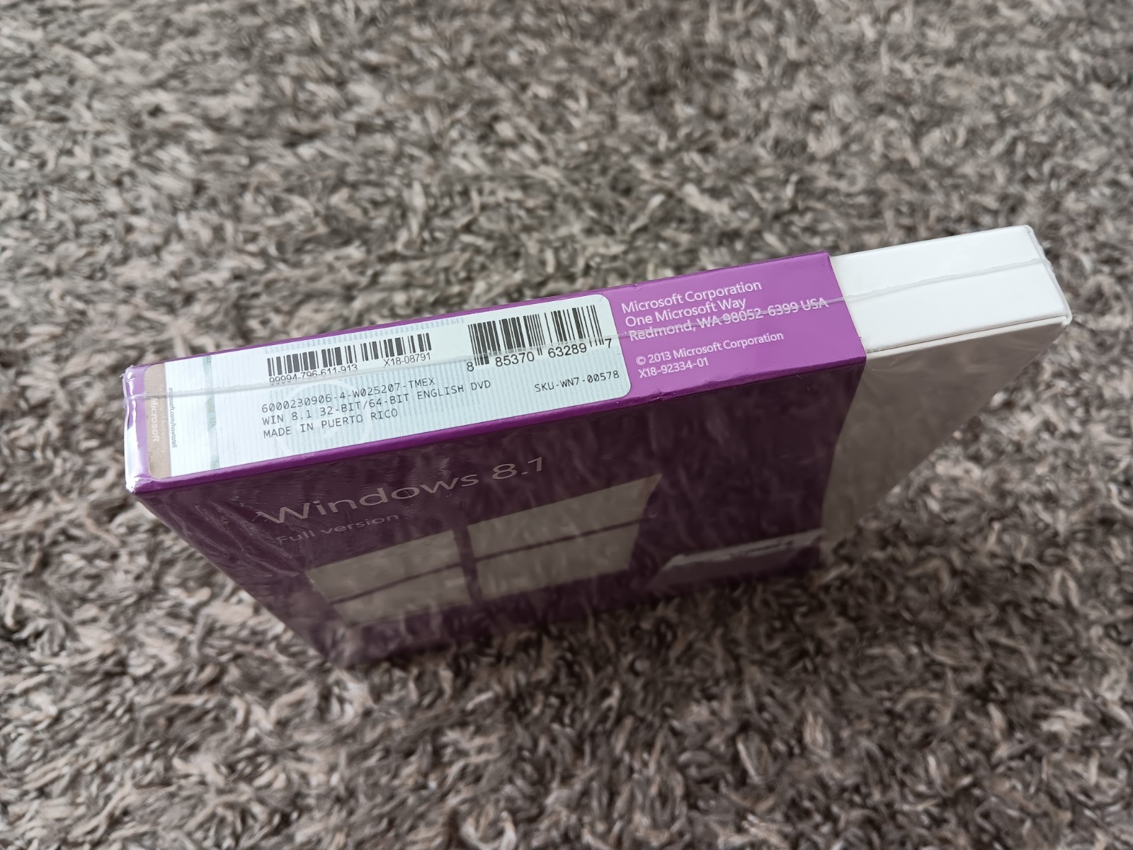 Microsoft Windows 8.1 Full Version 32 Bit/64 Bit SKU WN7-00578 Sealed Retail Box