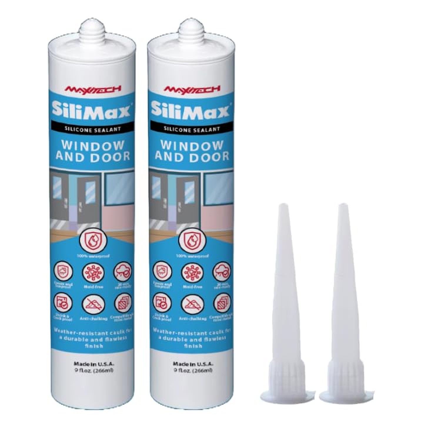 Window & Door – 100% Silicone Caulk White, Window Seal, RTV Silicone Seala