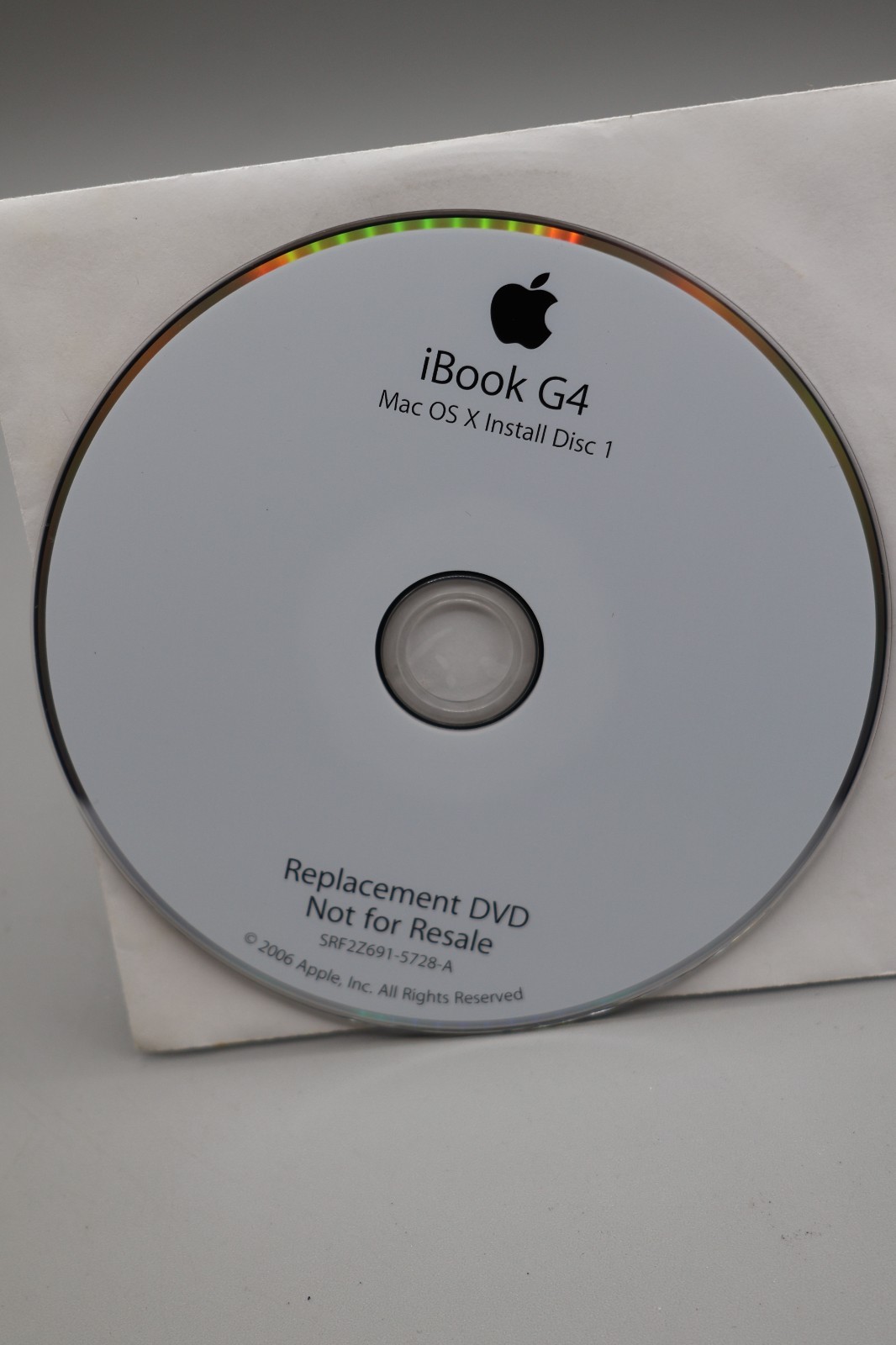 RARE 2006- NOT FOR RESALE- Ibook G4 Mac Os X Install Disc 1- SRF2Z691-5728-A
