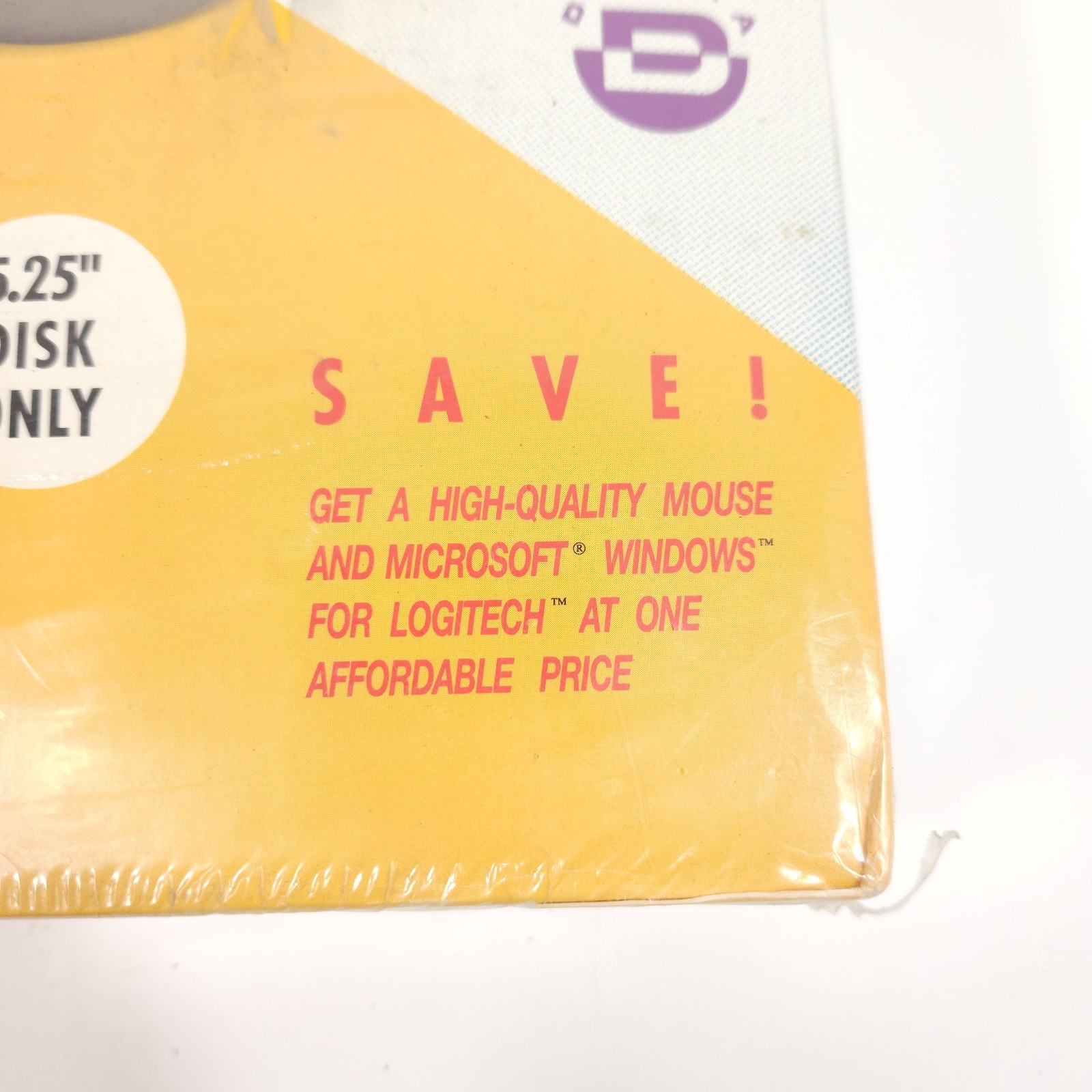 Vtg Dexxa Mouse Plus Microsoft Windows 3.1 For Logitech New Sealed 5.25″ Floppy