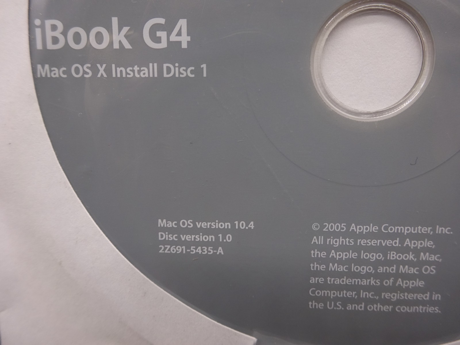 iBook G4 Apple Hardware Test & Install 1 & 2 DVD 2004 2Z691-5435-A 2Z691-5436-A