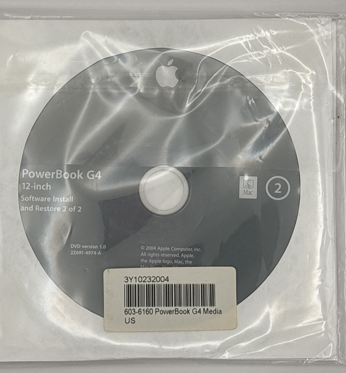 Apple PowerBook G4 12-inch Software Install and Restore DVD