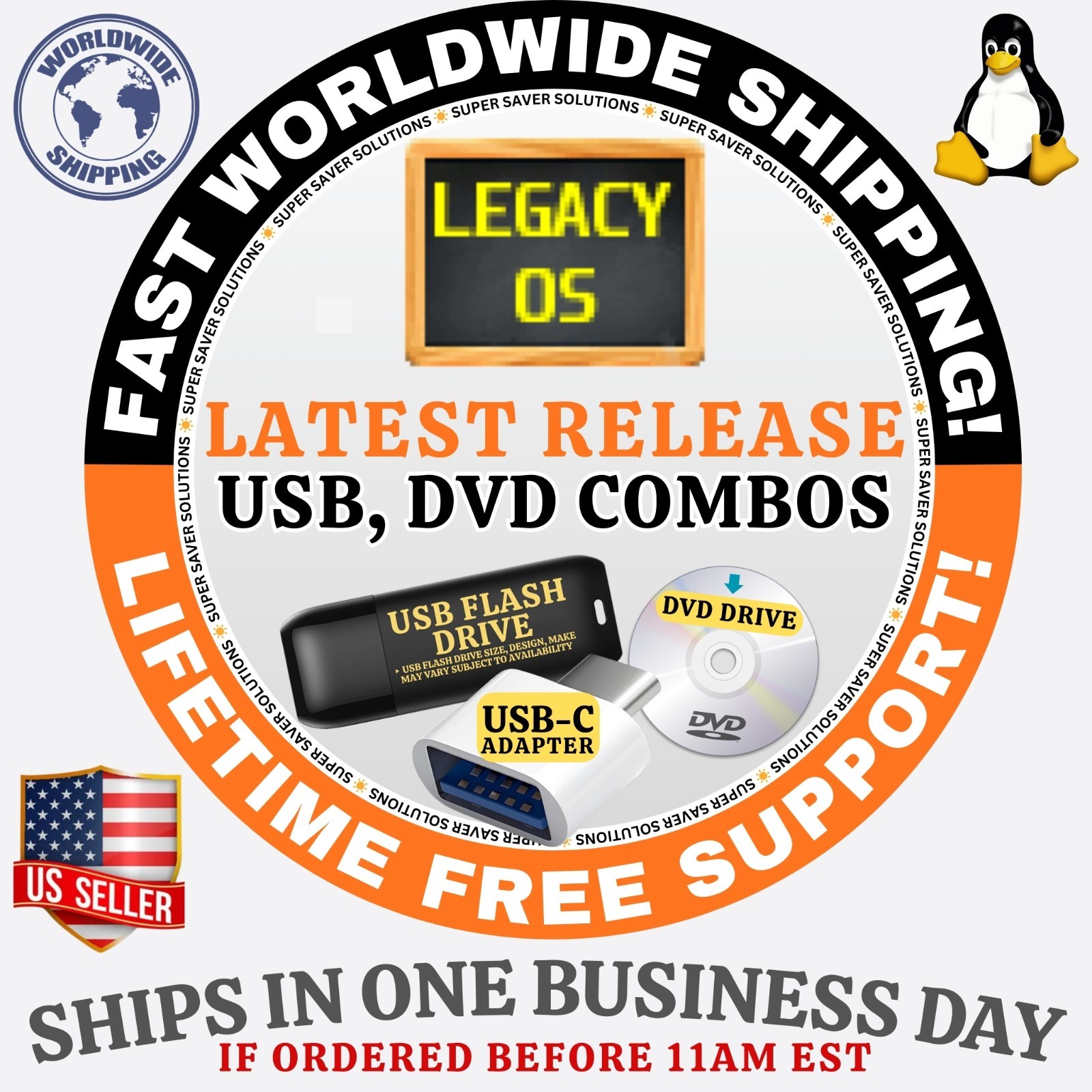 LEGACY LINUX OS | LATEST ISO BUILD | DVD, USB COMBOS | MAC/PC/LINUX | FAST SHIP