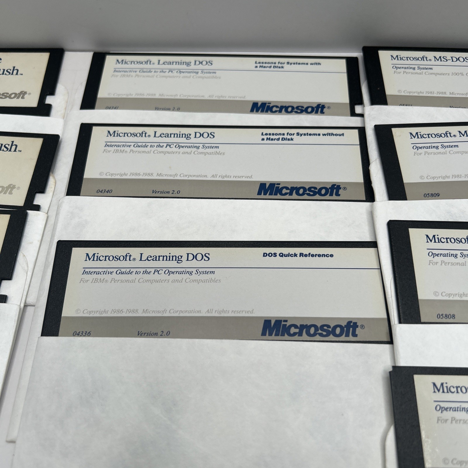 Vintage Microsoft Windows Versions 2.0, 4.01, 4.5 -5.25″ Floppy Disks lot of 17