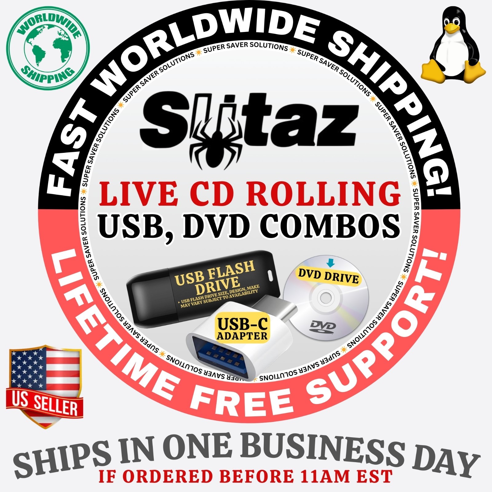 SLITAZ LINUX OS | LIVE ROLLING ISO BUILDS | DVD, USB + COMBOS | FAST SHIPPING