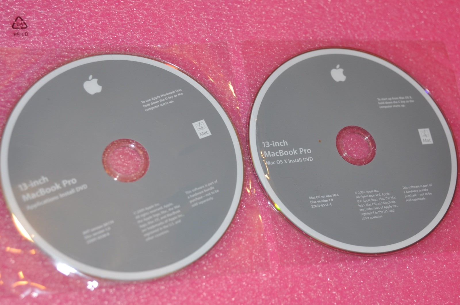 NEW MacBook Pro 13 original DVD not burnt OS X 10.6.x Snow Leopard Application